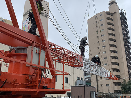 亀戸マンション新築工事 タワークレーン設置